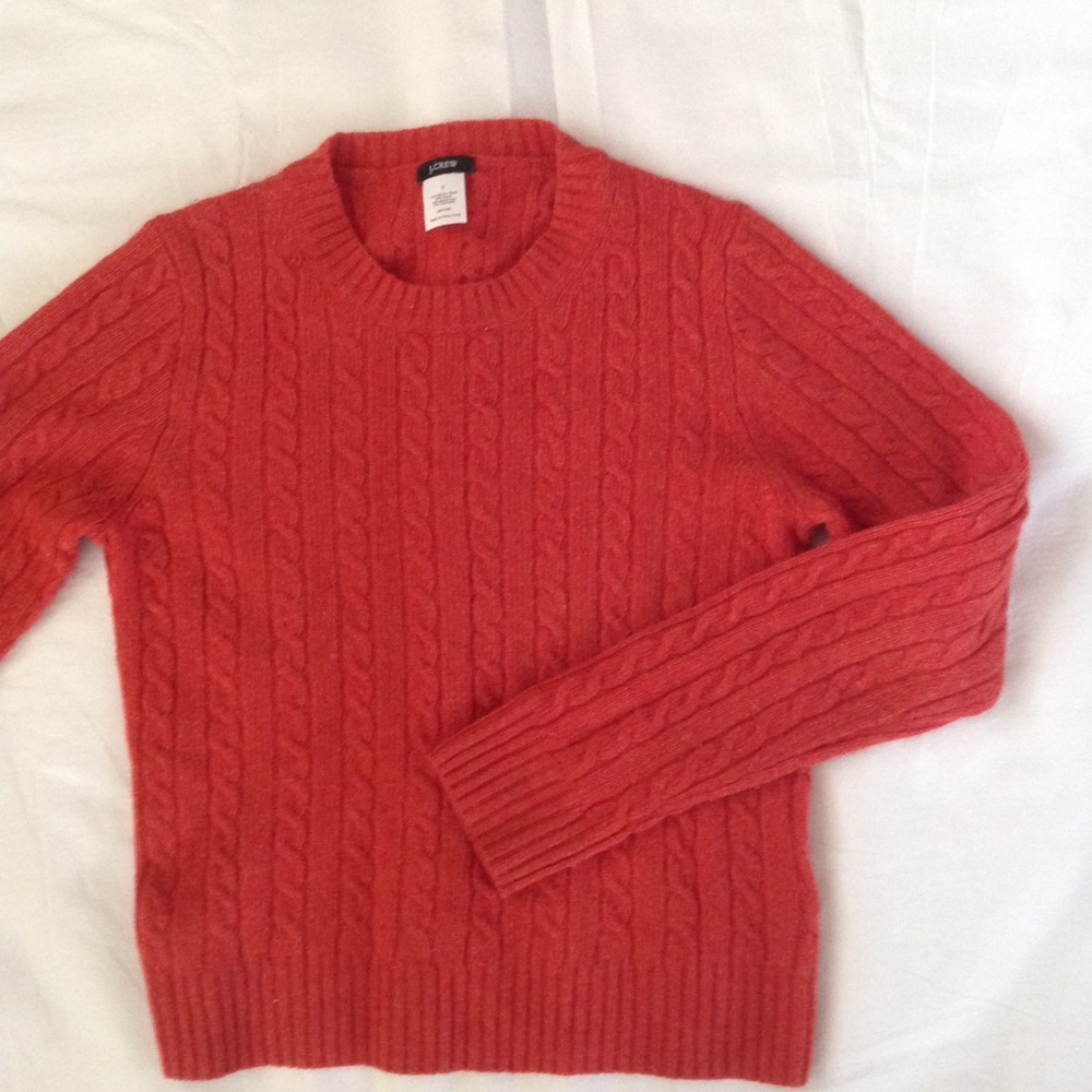 🍁 J.Crew Burnt Orange Cable Knit Sweater. Small